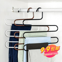 Stainless Steel Multilayer Pants Holder Pants Clip Home Containing Finishing S Type Magic Pants Rack Hanger Pants Rack Clothing Racks