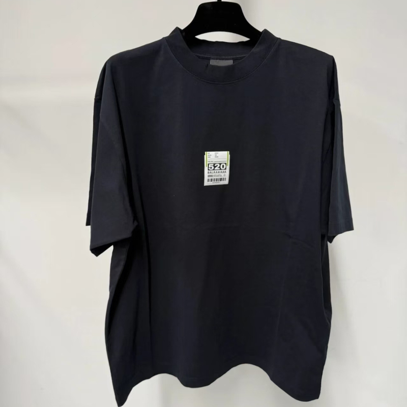 520 Label Printed Short Sleeves] 25Ss Summer New Trendyy Pure Cotton Round Neck T-Shirt Half-Sleeved Top for Men and Women