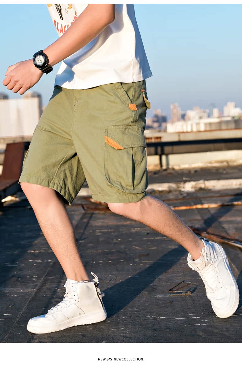 Mùa hè giản dị quần short nam hip hop thương hiệu thời trang Nhật Bản năm điểm quần lửng ống quần xu hướng kích thước lớn - Quần short quần ngủ nam