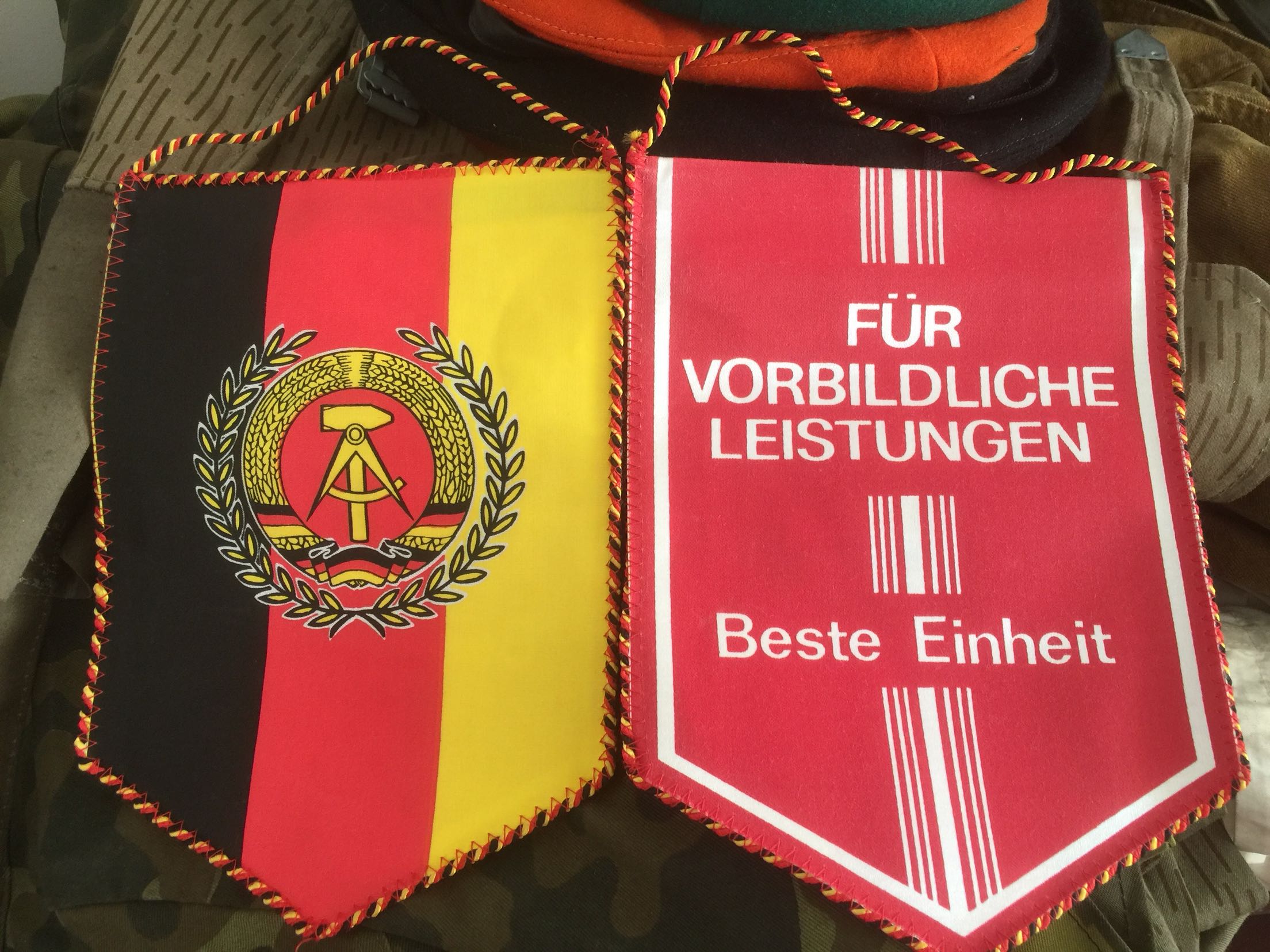 Small military flag of the GDR of the German Democratic Republic