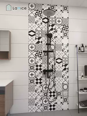 Black and white tiles 300x300 Modern minimalist kitchen balcony non-slip wear-resistant tiles Powder room background wall tiles