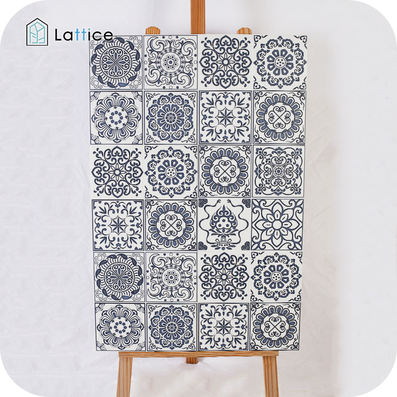 Vintage Chinese blue and white porcelain tiles Powder room balcony kitchen study wall tiles Background wall tiles 300*300