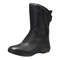 Junrock D17013 New Zipper V - Bottes de course Rail en cuir noir bottes tactiques pour hommes