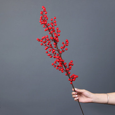 如一花开红色发财果幸运果浆果仿真花假花客厅装饰餐桌干花摆件