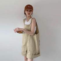 Overalls with shorts womens small summer 2021 New Korean version of loose Hong Kong flavor seven points bloomers tide ins