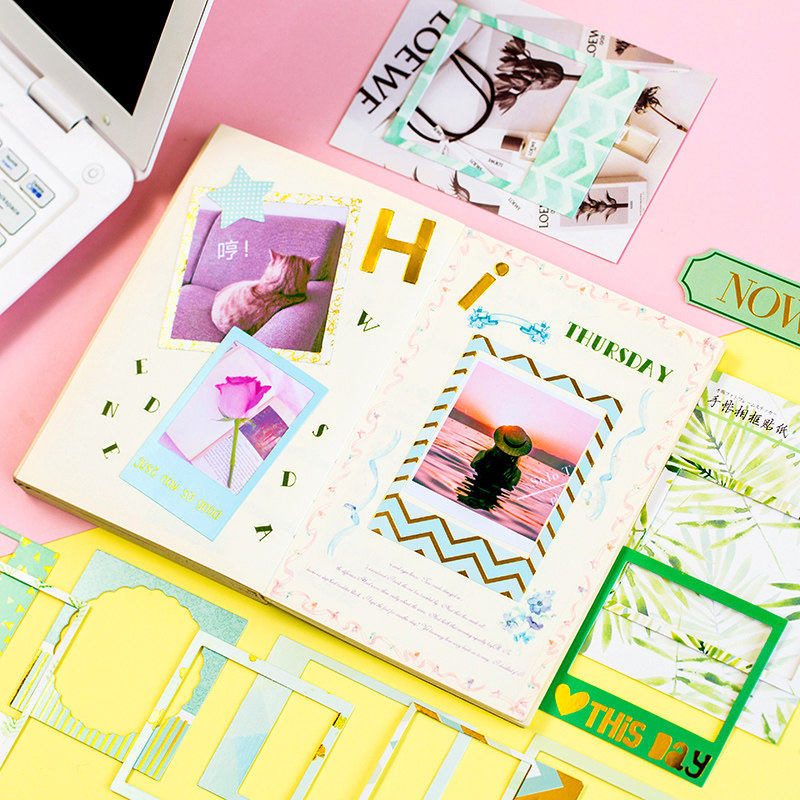 Growing manual photo frame stickers pack DIY manual photo album frame stickers series creative decorative stickers