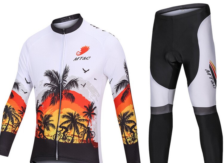 Coconut tree summer and autumn new long-sleeved short-sleeved cycling suit suit men and women sunscreen breathable mountain bike sportswear