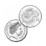 Бесплатная доставка Австралия 50 центов Королева Англии Дракон Змея Лошадь Год Тетрадекагон Зодиак Памятная монета Иностранная монета