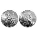 Бесплатная доставка Австралия 50 центов Королева Англии Дракон Змея Лошадь Год Тетрадекагон Зодиак Памятная монета Иностранная монета