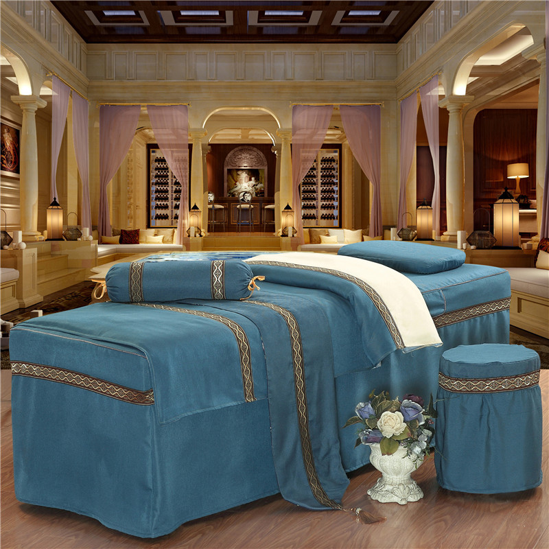 Bông mới làm đẹp trải giường bốn bộ thẩm mỹ viện cao cấp dành riêng cho cơ thể massage giường bao gồm tùy chỉnh vẻ đẹp giường đặt - Trang bị tấm khăn trải giường spa cao cấp