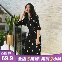 French plus size womens clothing 2021 new summer clothes fat mm belly cover thin waist dress age reduction early and early autumn clothes