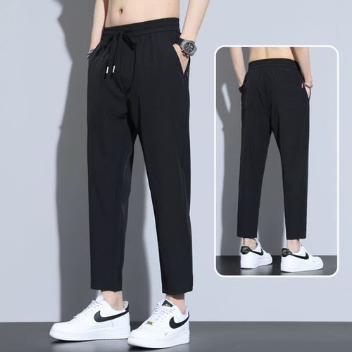 Шелковые летние тонкие быстросохнущие штаны для отдыха, свободный прямой крой