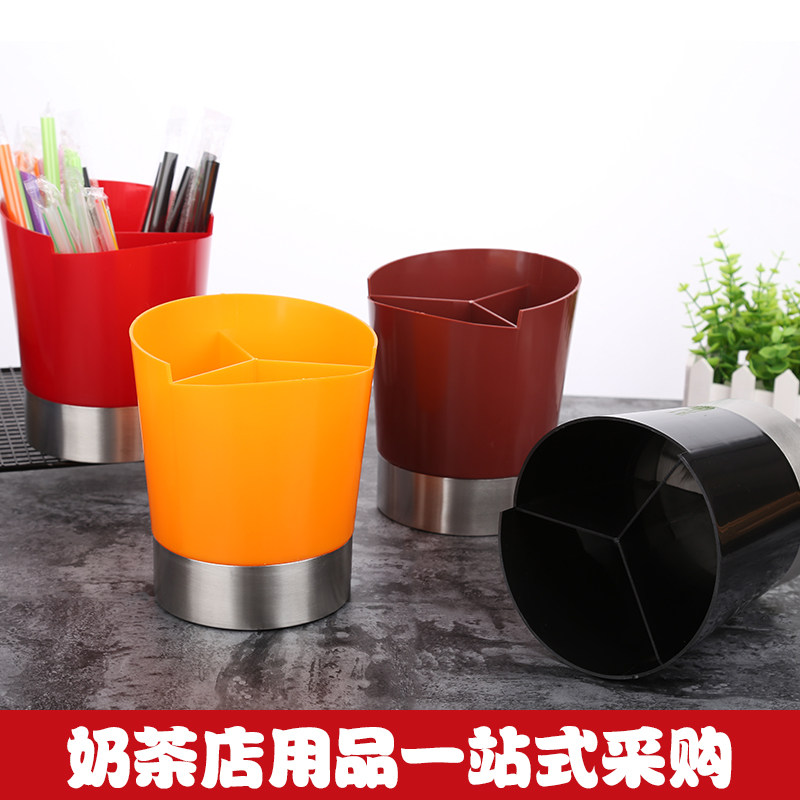 New bar dispenser box straw seat milk tea shop special straw box bartender spoon spoon tableware dispenser