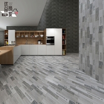 Bedroom floor tiles 600x600 English letters wood grain tiles living room floor tiles shops retro imitation solid wood non-slip flooring