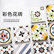 Color tiles 300x300 Nordic style fashion bathroom kitchen balcony flower tile non-slip floor tiles