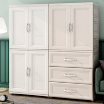 Simple wardrobe big number Cartoon plastic combined double door open multilayer drawer storage containing cabinet Baby baby wardrobe