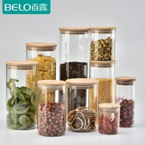 Bailu transparent glass sealed tank Storage tank Food dried fruit grains storage tank Glass tank Tea tank storage bottle