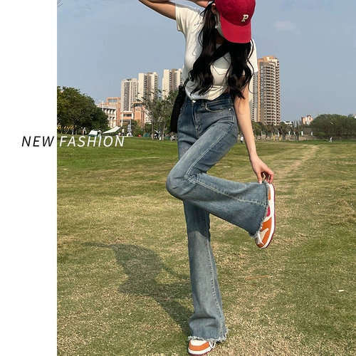 Осенние джинсы, штаны, ретро штаны-клёш, новая коллекция, подходит для подростков