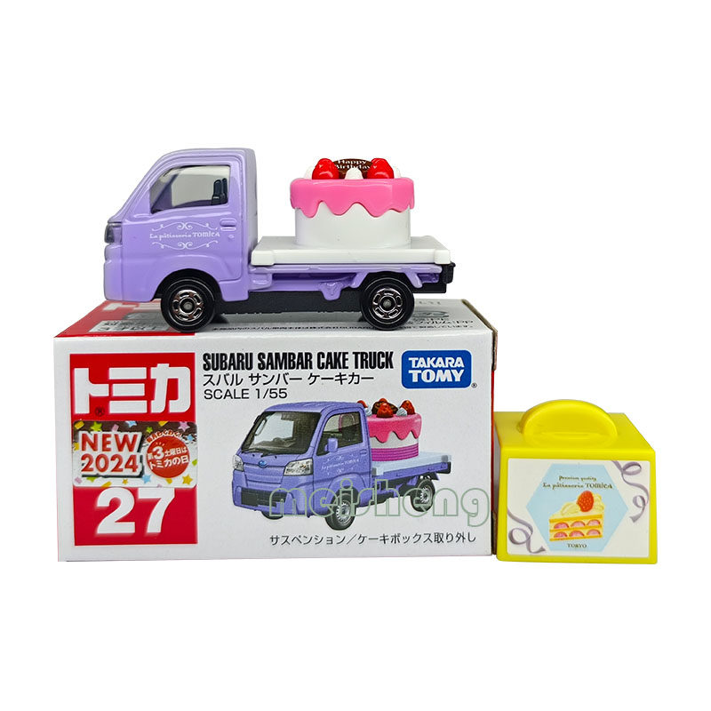 Domeka Tomy qotishma avtomobili Tomica 27 Subaru tort tashish vositasi № 107 kungaboqar tashuvchi transport vositasiga