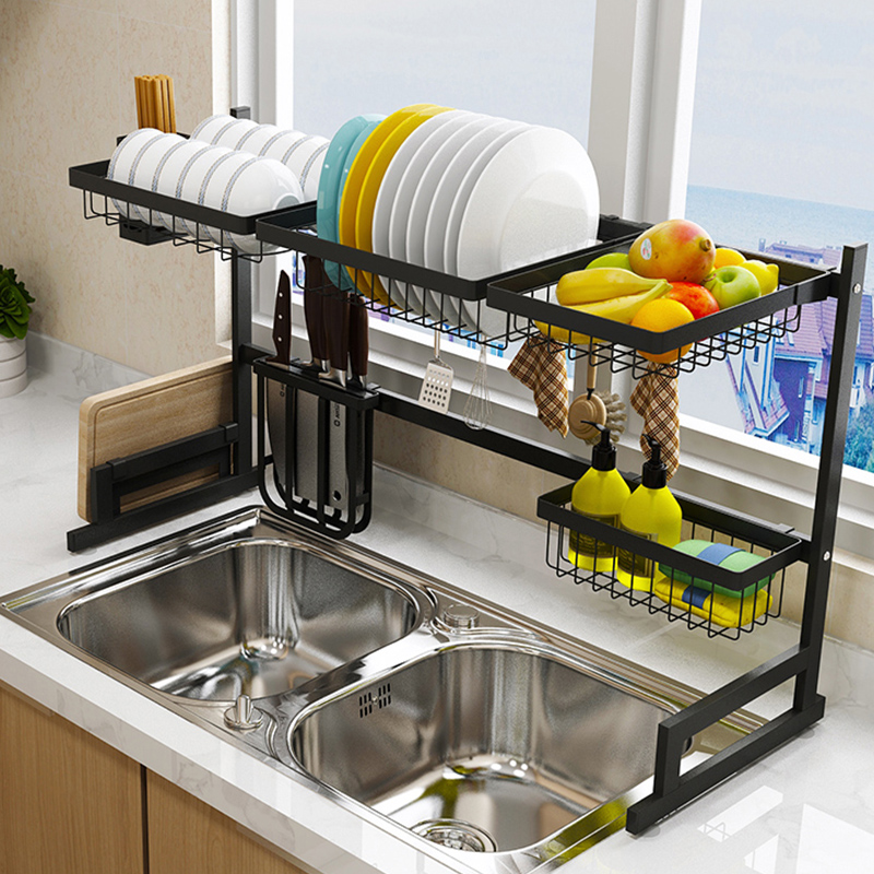 Stainless Steel Kitchen Shelving Dry Bowls Sink Dish Drain Dishes Drain Rack Kitchenware Containing shelf Kitchen Drain Shelf