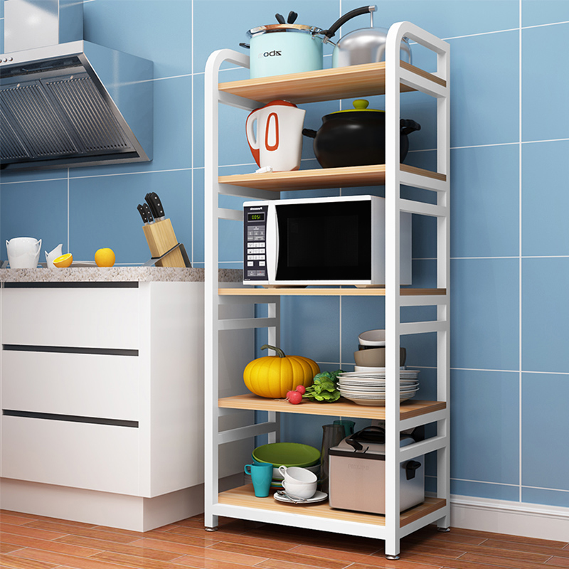 Kitchen Adjustable Shelve Microwave Oven Oven Rack Home Floor Multilayer Storage Containing Pan Rack Dining Side Integral Cupboard