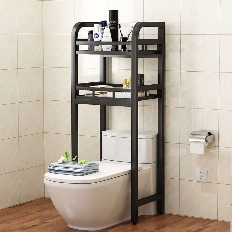 Powder room shelf floor-to-ceiling free punch bathroom toilet storage cabinet toilet toilet top shelf