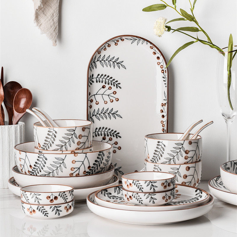 Nordic Ceramic Cutlery Dins Dish Suit Light Luxurious Western Dining Tray Steak Tray Tray Deep Tray Breakfast Dish