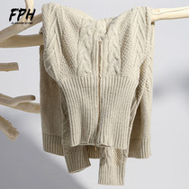 2021 new hair line clothes Korean version trendy loose with lazy comeback ancient round collar mens high collar sweater and winter sheep sweater