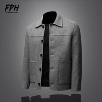 Wool bifacial great clothes for mens autumn and winter handsome 2021 new Inn wind Maos jacket mens short trendy Korean version