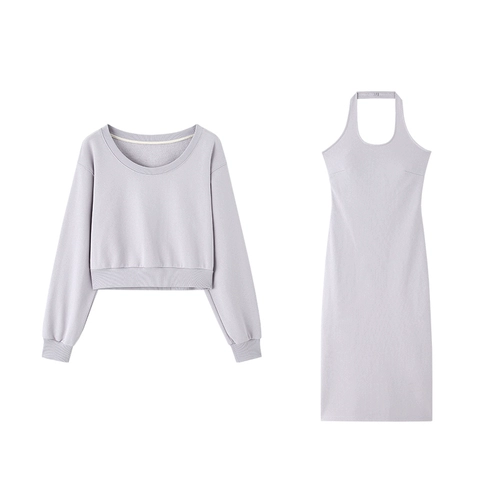Летний спортивный костюм, универсальная толстовка, платье, комплект