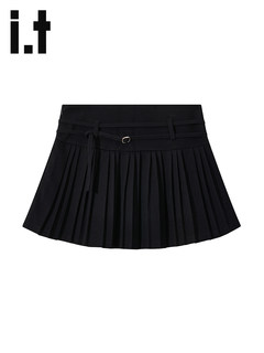 It chocoolate sweet and spicy a-line high-waisted woolen pleated skirt for women in autumn and winter, high-rise skirt