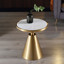 Nordic light luxury marble round side table post-modern ins net red hotel-style small coffee table simple creative corner table
