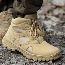 Super army light boots mens summer and autumn breathable training boots Army special fans seed soldiers wear-resistant tactical boots outdoor mid-help hiking shoes