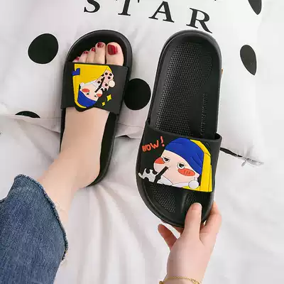 Black slippers female summer indoor and outdoor wear anti-odor mute non-slip bathroom EVA not sound cool cool ins tide small girl