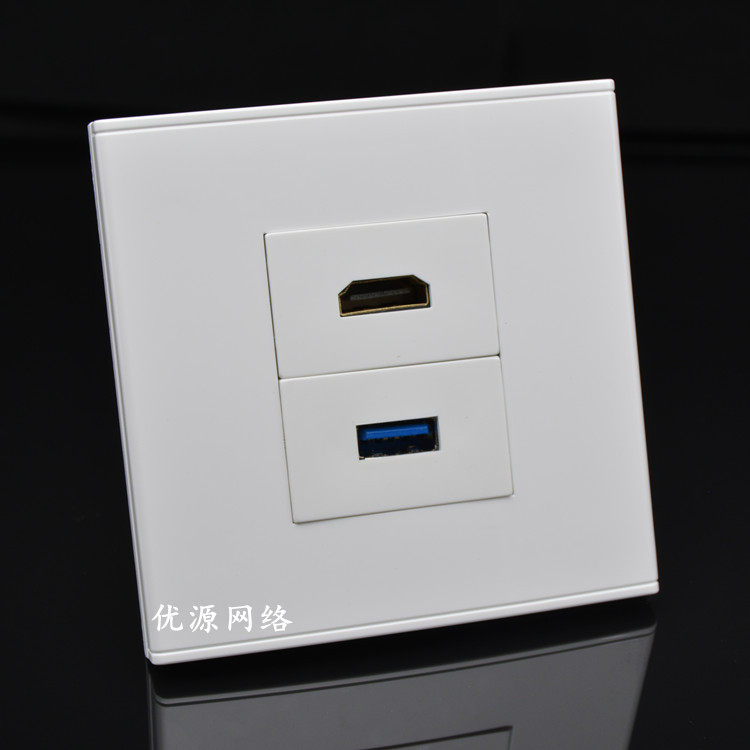 86 type 3.0 version USB high-definition socket USB data extension interface 2.0 version HDMI digital TV panel