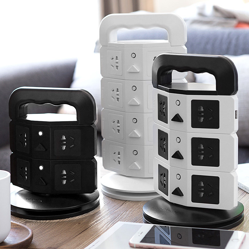 Chiwei multi-function three-dimensional type with USB plug wiring board Intelligent plug extension line Socket extension line