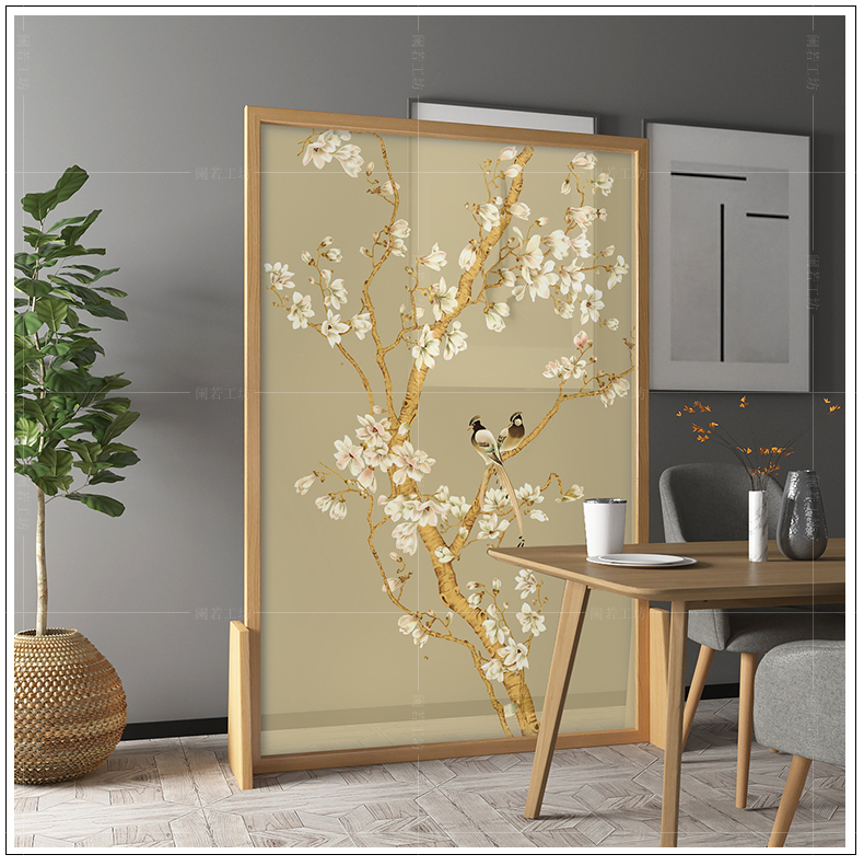 Mới Trung Quốc phong cách màn hình phân vùng phòng khách hiên thời trang hiện đại tối giản bằng gỗ văn phòng vải cổ điển di chuyển màn hình ghế - Màn hình / Cửa sổ mẫu song cửa sổ gỗ đẹp