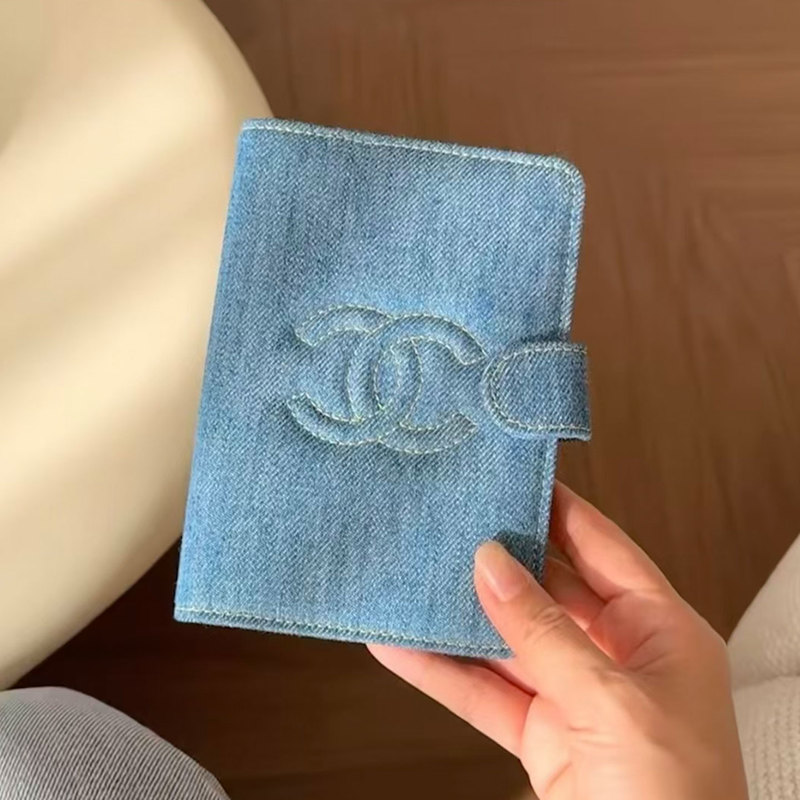 Birthday Gift Without Box Chanel Retro Denim Passport Holder Ticket Holder Travel Card Holder Document Holder