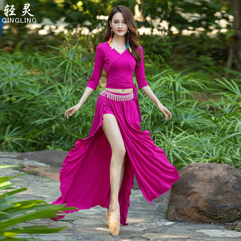 Belly dance practice 2022 new long dress jacket autumn and winter acting out of the Eastern dance dress Modale costumes women