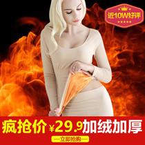 Warm Lingerie Lady Glint Thickened Winter Student Goddess Clothing Beauty Body Tight Body Low Collar Bottom Jersey Single Blouse Blouse