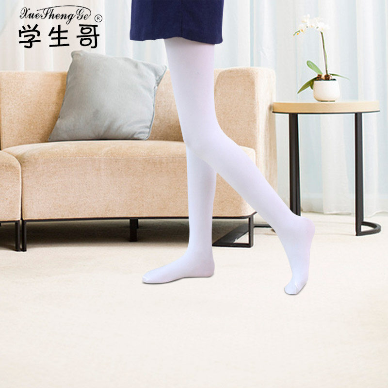 Shenzhen school designated student gift instrument white tights Student white socks jumpsuit dance socks divided into thin and thick models