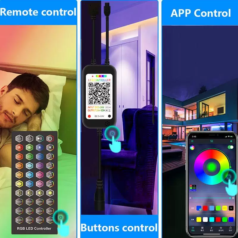 Светодиодная лента 5050 Bluetooth RGB, праздничные декоративные огни