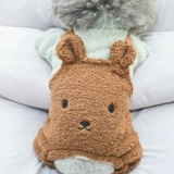 Комбинезон, флисовый демисезонный удерживающий тепло пуховик, с медвежатами