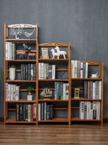 Wooden Bookshelves Bamboo Bookshelves Sub-Floor Pure Solid Wood Bookcase Simple Home Bedroom Living Room Containing Shelf