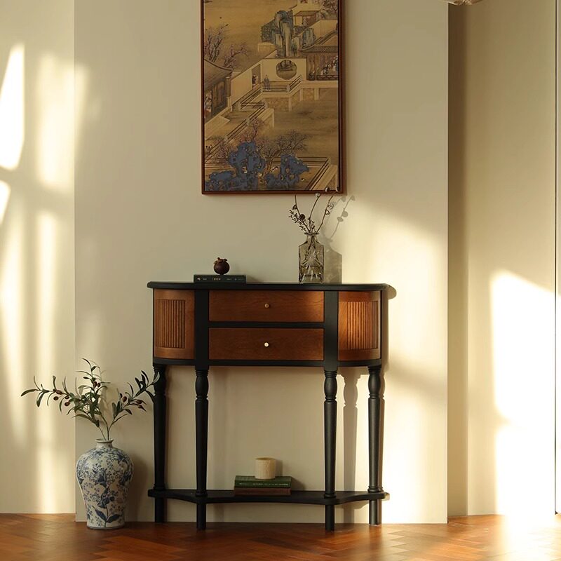 Vintage-inspired entryway cabinet: french-style solid wood retro ...