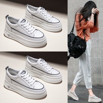 Net red leather small white shoes female Joker thick sole 2021 new spring fashion shoes casual women shoes