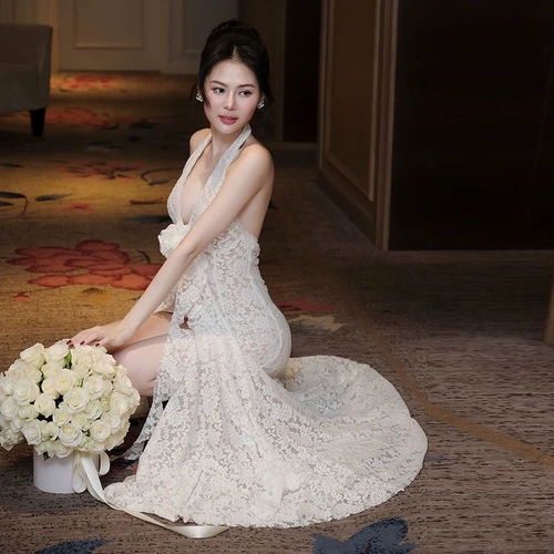 KLIOU Сексуальное трехмерное платье, длинная юбка, в цветочек, V-образный вырез, по фигуре, облегающий крой, с открытой спиной