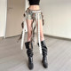 Retro vintage design plaid lace belt