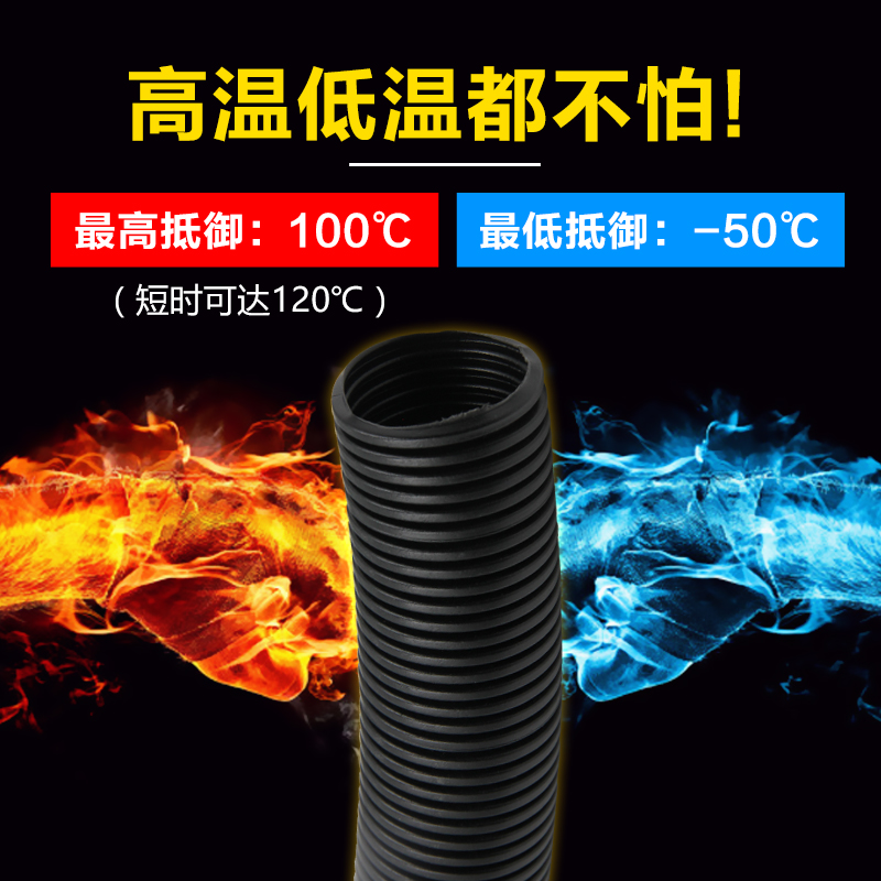 PP flame retardant plastic bellows threading pipe fireproof snakeskin wire sleeve automotive wiring harness wire protection hose