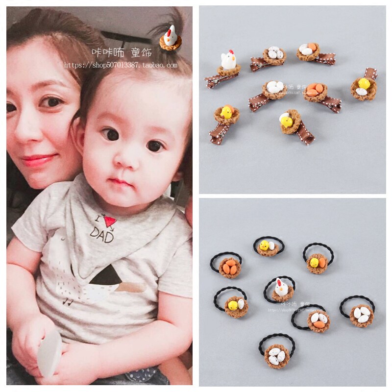 Baby Hair Ring Full Pack Hair Clip New Small Chicken Trumpet Leather Gluten Girl Head Decorated with little hair loss and no injuries